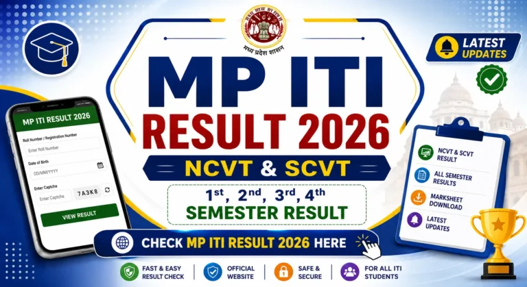 MP ITI Result 2026 – Check NCVT & SCVT 1st, 2nd, 3rd, 4th Semester Result 