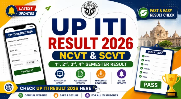 UP ITI Result 2026: Check NCVT & SCVT ITI Result 2026